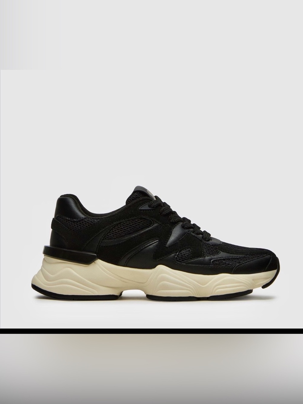 Steve Madden Sebi Black Sneakers with Cream Sole